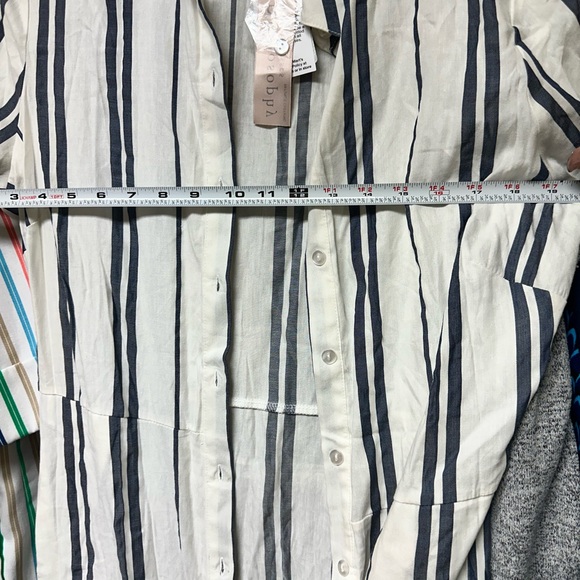 Philosophy Button-front Blue Striped Shirt Dress - Picture 8 of 10